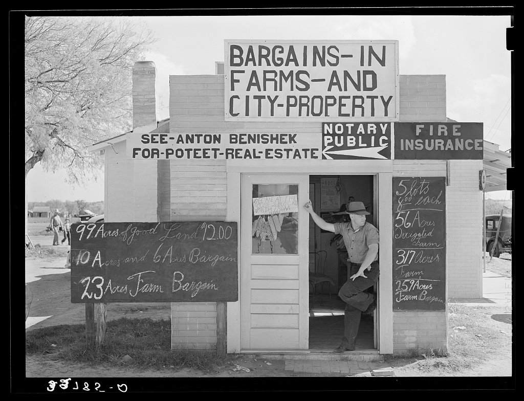 Real estate office. Poteet, Texas intermediary roll film Library of